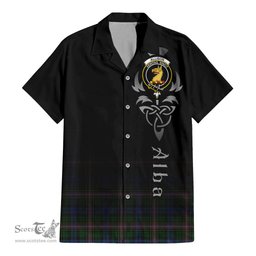 ScotsTee Shop Scottish Allison Clan Crest Tartan Alba Gu Brath Celtic Inspired Tartan Short Sleeve Shirt