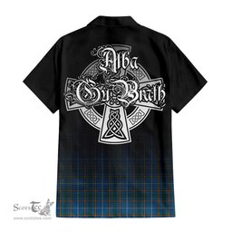 ScotsTee Shop Scottish Bain Clan Crest Tartan Alba Gu Brath Celtic Inspired Tartan Short Sleeve Shirt