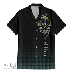 ScotsTee Shop Scottish Arbuthnot Clan Crest Tartan Alba Gu Brath Celtic Inspired Tartan Short Sleeve Shirt