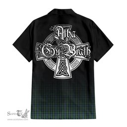 ScotsTee Shop Scottish Arbuthnot Clan Crest Tartan Alba Gu Brath Celtic Inspired Tartan Short Sleeve Shirt