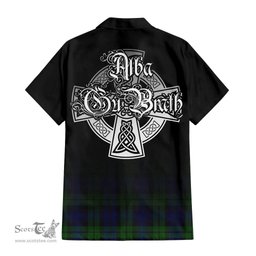 ScotsTee Shop Scottish Bannatyne Clan Crest Tartan Alba Gu Brath Celtic Inspired Tartan Short Sleeve Shirt