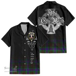 ScotsTee Shop Scottish Brodie Hunting Modern Clan Crest Tartan Alba Gu Brath Celtic Inspired Tartan Short Sleeve Shirt