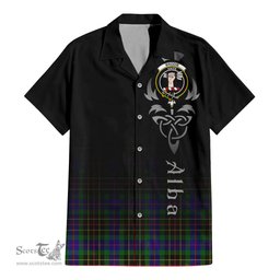 ScotsTee Shop Scottish Brodie Hunting Modern Clan Crest Tartan Alba Gu Brath Celtic Inspired Tartan Short Sleeve Shirt