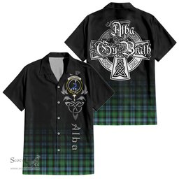 ScotsTee Shop Scottish Arbuthnot Ancient Clan Crest Tartan Alba Gu Brath Celtic Inspired Tartan Short Sleeve Shirt