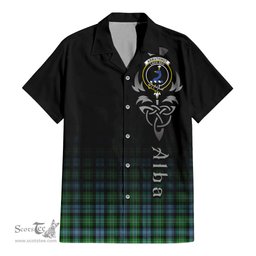 ScotsTee Shop Scottish Arbuthnot Ancient Clan Crest Tartan Alba Gu Brath Celtic Inspired Tartan Short Sleeve Shirt