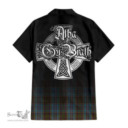 ScotsTee Shop Scottish Anderson Clan Crest Tartan Alba Gu Brath Celtic Inspired Tartan Short Sleeve Shirt