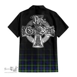 ScotsTee Shop Scottish Baillie Modern Clan Crest Tartan Alba Gu Brath Celtic Inspired Tartan Short Sleeve Shirt