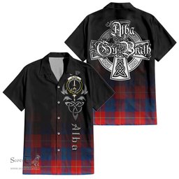 ScotsTee Shop Scottish Blane Clan Crest Tartan Alba Gu Brath Celtic Inspired Tartan Short Sleeve Shirt