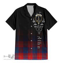 ScotsTee Shop Scottish Blane Clan Crest Tartan Alba Gu Brath Celtic Inspired Tartan Short Sleeve Shirt