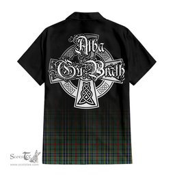 ScotsTee Shop Scottish Bisset Clan Crest Tartan Alba Gu Brath Celtic Inspired Tartan Short Sleeve Shirt
