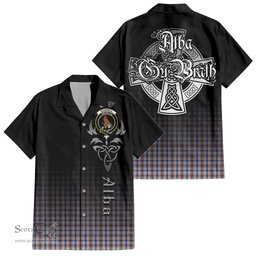 ScotsTee Shop Scottish Boswell Clan Crest Tartan Alba Gu Brath Celtic Inspired Tartan Short Sleeve Shirt