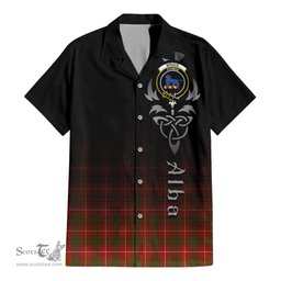 ScotsTee Shop Scottish Bruce Modern Clan Crest Tartan Alba Gu Brath Celtic Inspired Tartan Short Sleeve Shirt