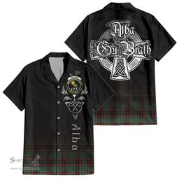 ScotsTee Shop Scottish Buchan Ancient Clan Crest Tartan Alba Gu Brath Celtic Inspired Tartan Short Sleeve Shirt