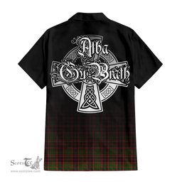 ScotsTee Shop Scottish Buchan Modern Clan Crest Tartan Alba Gu Brath Celtic Inspired Tartan Short Sleeve Shirt