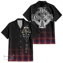 ScotsTee Shop Scottish Ainslie Clan Crest Tartan Alba Gu Brath Celtic Inspired Tartan Short Sleeve Shirt