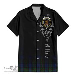 ScotsTee Shop Scottish Baird Clan Crest Tartan Alba Gu Brath Celtic Inspired Tartan Short Sleeve Shirt
