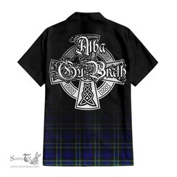 ScotsTee Shop Scottish Arbuthnot Modern Clan Crest Tartan Alba Gu Brath Celtic Inspired Tartan Short Sleeve Shirt