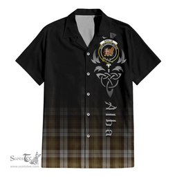 ScotsTee Shop Scottish Baillie Dress Clan Crest Tartan Alba Gu Brath Celtic Inspired Tartan Short Sleeve Shirt