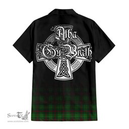 ScotsTee Shop Scottish Halkett Clan Crest Tartan Alba Gu Brath Celtic Inspired Tartan Short Sleeve Shirt