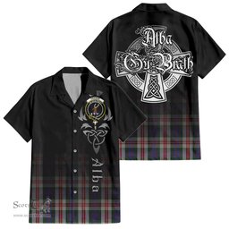 ScotsTee Shop Scottish Fraser Red Dress Clan Crest Tartan Alba Gu Brath Celtic Inspired Tartan Short Sleeve Shirt