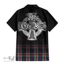 ScotsTee Shop Scottish Fraser Red Dress Clan Crest Tartan Alba Gu Brath Celtic Inspired Tartan Short Sleeve Shirt