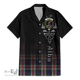 ScotsTee Shop Scottish Fraser Red Dress Clan Crest Tartan Alba Gu Brath Celtic Inspired Tartan Short Sleeve Shirt