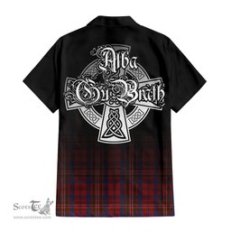 ScotsTee Shop Scottish Cameron of Locheil Clan Crest Tartan Alba Gu Brath Celtic Inspired Tartan Short Sleeve Shirt