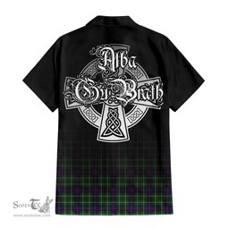 ScotsTee Shop Scottish Duncan Modern Clan Crest Tartan Alba Gu Brath Celtic Inspired Tartan Short Sleeve Shirt