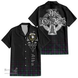 ScotsTee Shop Scottish Campbell of Cawdor Modern Clan Crest Tartan Alba Gu Brath Celtic Inspired Tartan Short Sleeve Shirt