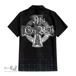 ScotsTee Shop Scottish Campbell of Cawdor Modern Clan Crest Tartan Alba Gu Brath Celtic Inspired Tartan Short Sleeve Shirt