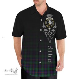 ScotsTee Shop Scottish Campbell of Cawdor Modern Clan Crest Tartan Alba Gu Brath Celtic Inspired Tartan Short Sleeve Shirt