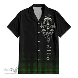 ScotsTee Shop Scottish Ged Clan Crest Tartan Alba Gu Brath Celtic Inspired Tartan Short Sleeve Shirt