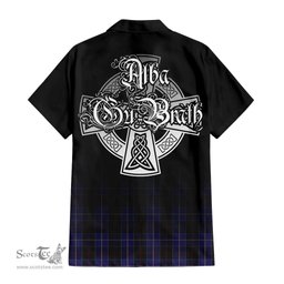 ScotsTee Shop Scottish Dunlop Clan Crest Tartan Alba Gu Brath Celtic Inspired Tartan Short Sleeve Shirt