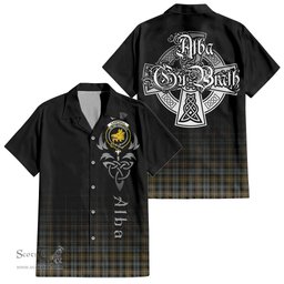 ScotsTee Shop Scottish Campbell Argyll Weathered Clan Crest Tartan Alba Gu Brath Celtic Inspired Tartan Short Sleeve Shirt