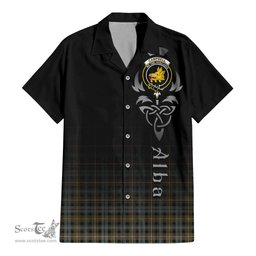 ScotsTee Shop Scottish Campbell Argyll Weathered Clan Crest Tartan Alba Gu Brath Celtic Inspired Tartan Short Sleeve Shirt