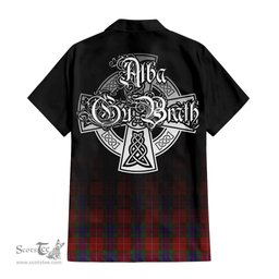 ScotsTee Shop Scottish Fraser Clan Crest Tartan Alba Gu Brath Celtic Inspired Tartan Short Sleeve Shirt