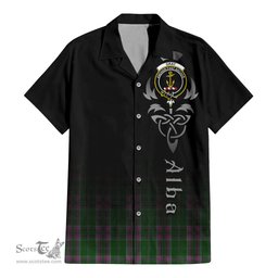 ScotsTee Shop Scottish Gray Hunting Clan Crest Tartan Alba Gu Brath Celtic Inspired Tartan Short Sleeve Shirt