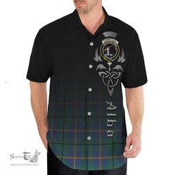 ScotsTee Shop Scottish Carmichael Ancient Clan Crest Tartan Alba Gu Brath Celtic Inspired Tartan Short Sleeve Shirt