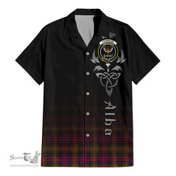 ScotsTee Shop Scottish Carnegie Modern Clan Crest Tartan Alba Gu Brath Celtic Inspired Tartan Short Sleeve Shirt