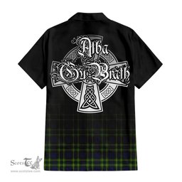ScotsTee Shop Scottish Campbell of Breadalbane Modern Clan Crest Tartan Alba Gu Brath Celtic Inspired Tartan Short Sleeve Shirt
