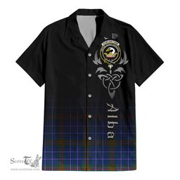 ScotsTee Shop Scottish Edmonstone Clan Crest Tartan Alba Gu Brath Celtic Inspired Tartan Short Sleeve Shirt