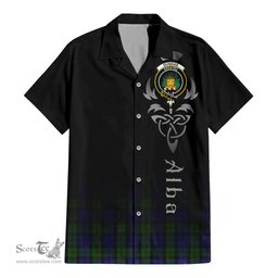 ScotsTee Shop Scottish Dundas Clan Crest Tartan Alba Gu Brath Celtic Inspired Tartan Short Sleeve Shirt