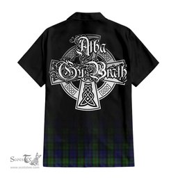 ScotsTee Shop Scottish Dundas Clan Crest Tartan Alba Gu Brath Celtic Inspired Tartan Short Sleeve Shirt