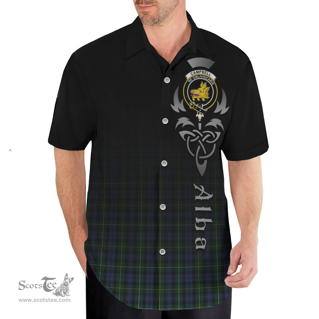 ScotsTee Shop Scottish Campbell of Argyll #01 Clan Crest Tartan Alba Gu Brath Celtic Inspired Tartan Short Sleeve Shirt