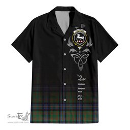 ScotsTee Shop Scottish Cochrane Ancient Clan Crest Tartan Alba Gu Brath Celtic Inspired Tartan Short Sleeve Shirt