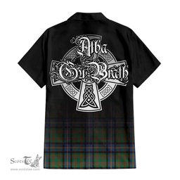 ScotsTee Shop Scottish Cochrane Ancient Clan Crest Tartan Alba Gu Brath Celtic Inspired Tartan Short Sleeve Shirt