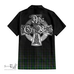 ScotsTee Shop Scottish Cockburn Clan Crest Tartan Alba Gu Brath Celtic Inspired Tartan Short Sleeve Shirt
