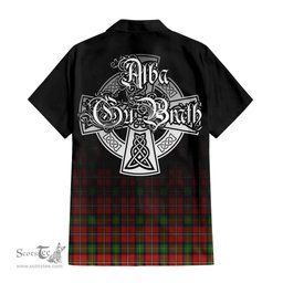 ScotsTee Shop Scottish Fairlie Modern Clan Crest Tartan Alba Gu Brath Celtic Inspired Tartan Short Sleeve Shirt