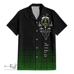ScotsTee Shop Scottish Don Clan Crest Tartan Alba Gu Brath Celtic Inspired Tartan Short Sleeve Shirt