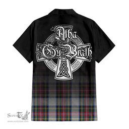 ScotsTee Shop Scottish Dennistoun Clan Crest Tartan Alba Gu Brath Celtic Inspired Tartan Short Sleeve Shirt